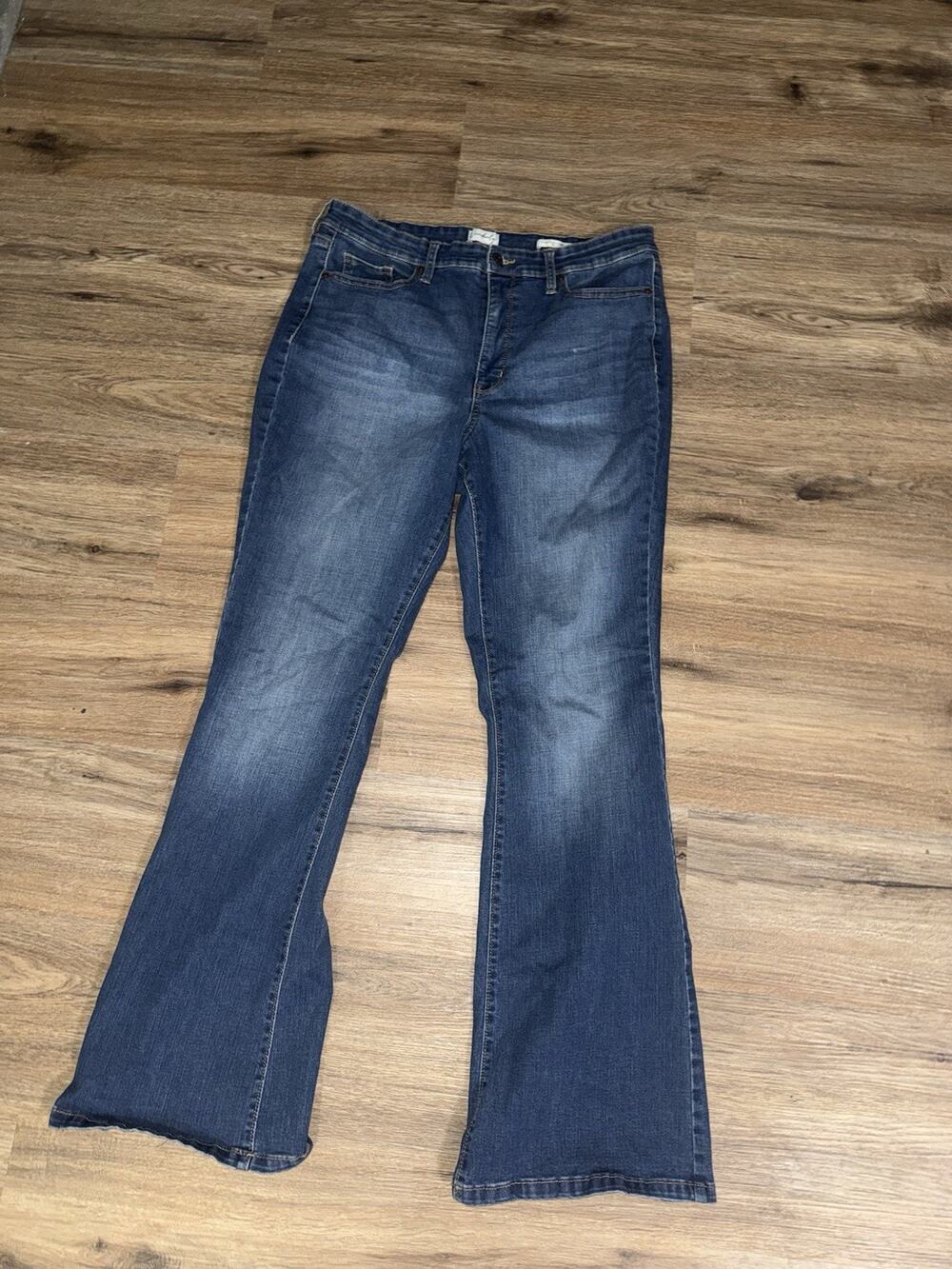 Wonderly High Rise Flare Jeans Womens Size 14 Blue Denim Boho Classic